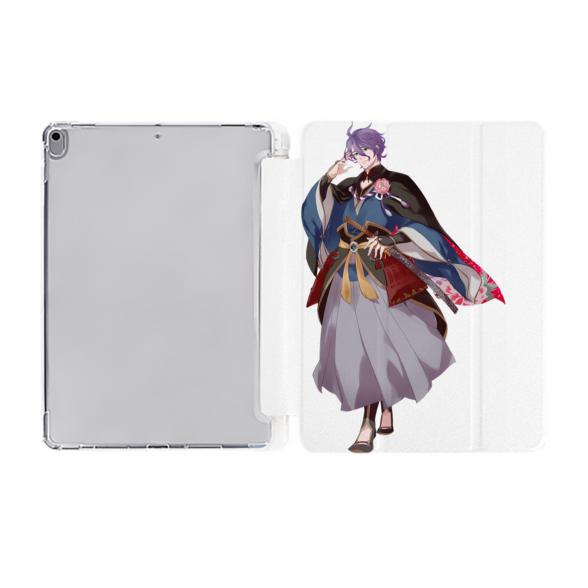 （画像用） 刀剣乱舞 Touken Ranbu IPad ケース ペン収納付き 三つ折りスタンド PUレザー×シリコン 対応機種9.5/10.5/10.9インチ